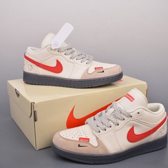 Air Jordan 1 Supreme Sneaker In Cream - Picture 1 of 9